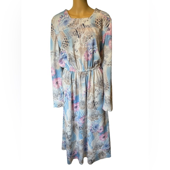 Vintage Dresses Vintage 7s Blue Pink Hippie Eclectic Boho